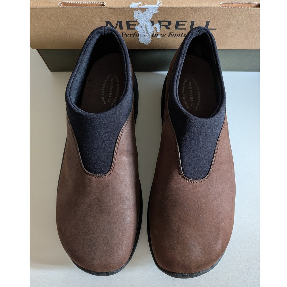 Merrell Primo Moc Brown Leather Slip On Shoes Men's 8 60485 Air Cushion Loafers